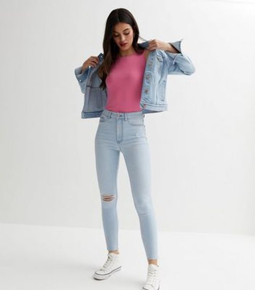 Pale Blue High Waist Disco Super Skinny Jeans New Look, £11.00