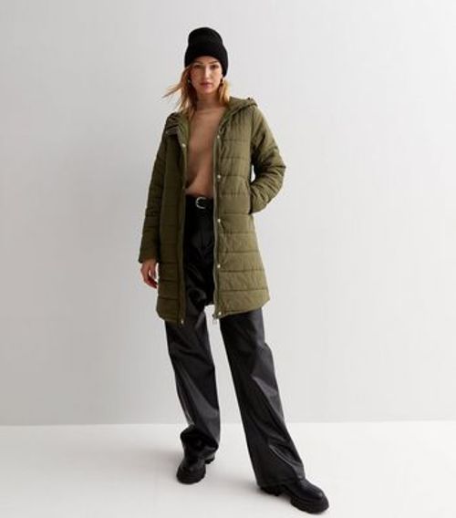 Gini London Khaki Hooded Long...