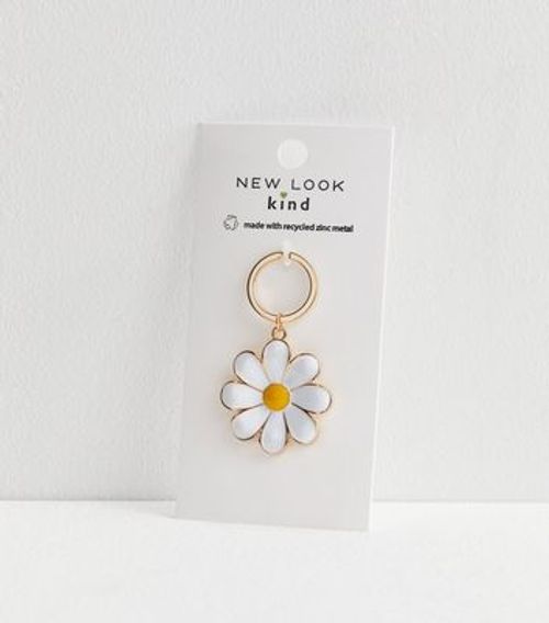 White Daisy Keyring New Look