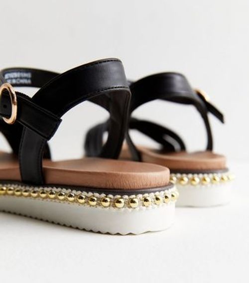 Extra Wide Fit Gold Footbed Mule Sliders