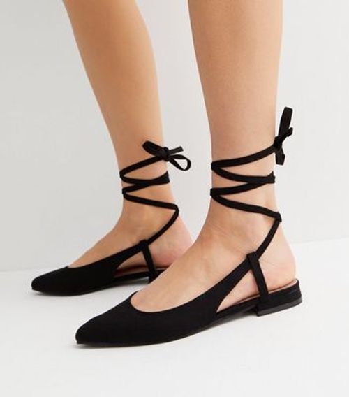 Black Suedette Ankle Tie...