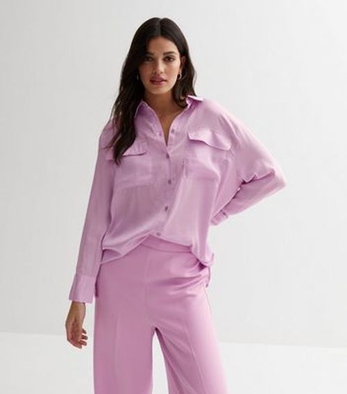 Lilac Satin Utility Long...