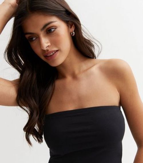 Black Bandeau Crop Top New...