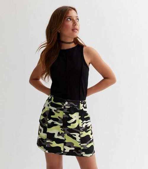 Girls Black Ponte School Skirt