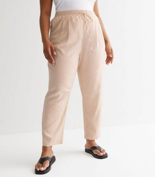 Curves Stone Linen Joggers...