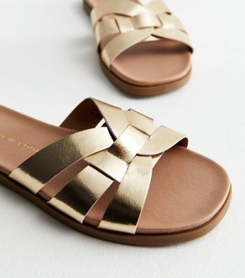 Extra Wide Fit Gold Footbed Mule Sliders New Look, £21.00