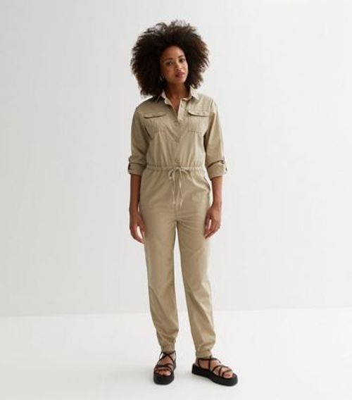 Stone Button Front Jumpsuit...