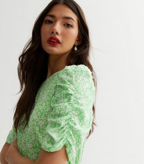 Green Floral Frill Hem Mini...