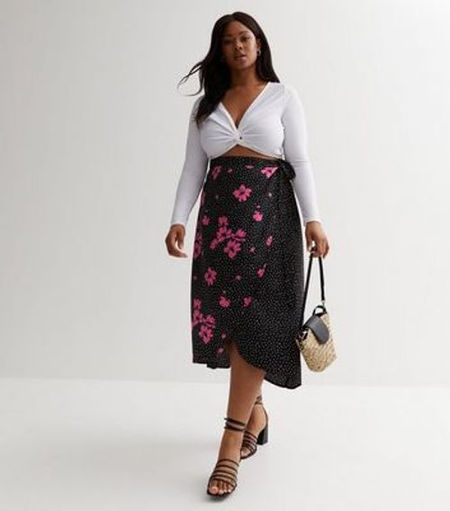 Curves Black Floral Spot Midi...