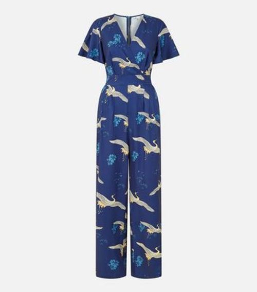 Yumi Navy Crane Print Wide...