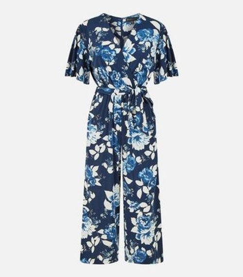 Mela Navy Floral Belted Wrap...