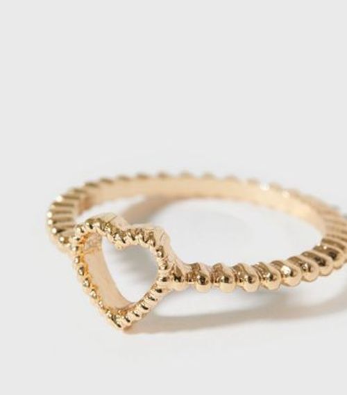 Gold Textured Heart Ring New...