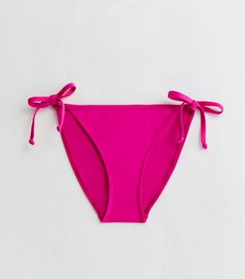 Bright Pink Tie Side Bikini...