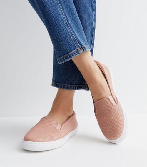 Pale Pink Perforated Slip On...