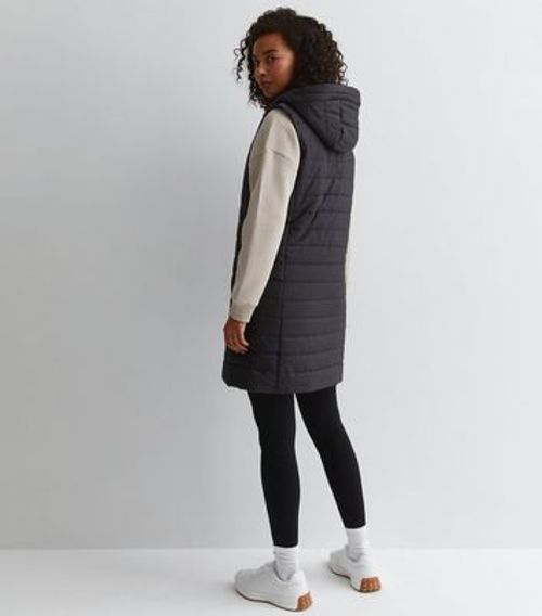 Mink Long Hooded Puffer Gilet