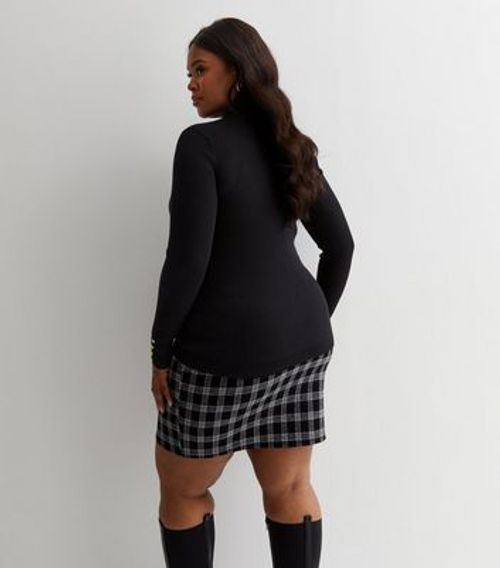 Curves Black Ribbed Knit...