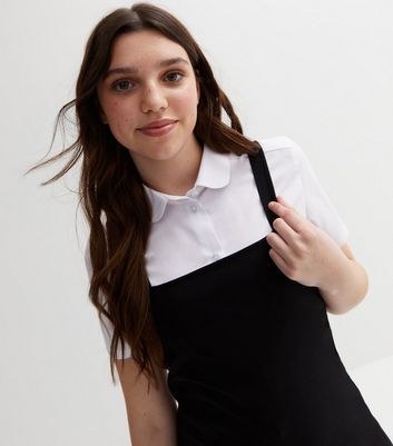 New look black store pinafore dress