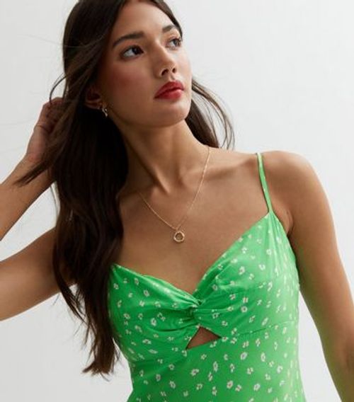 Green Floral Cut Out Strappy...