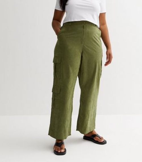 Curves Khaki Wide Leg Cargo...