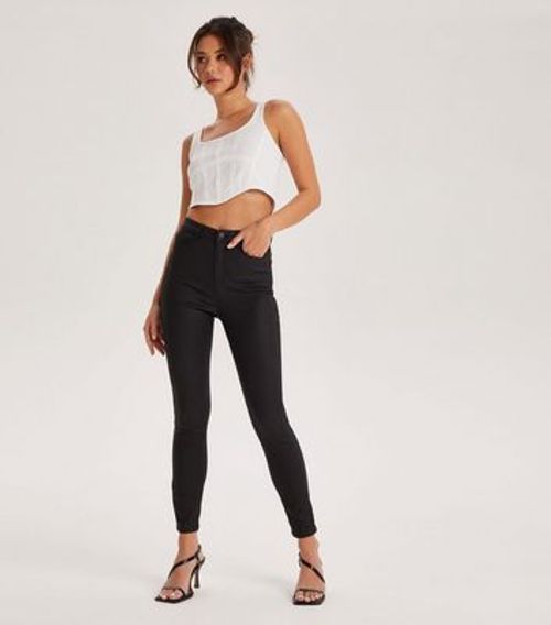 Urban Bliss Black Denim Dungarees, New Look