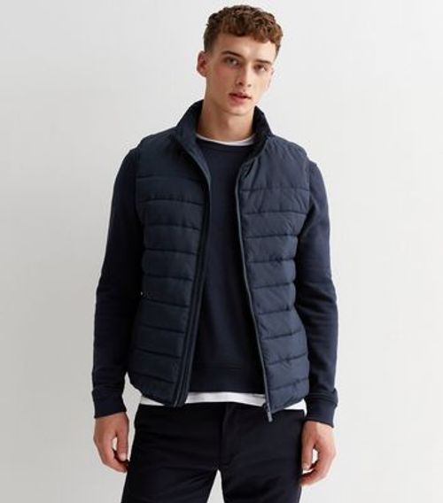 Men's Navy Puffer Zip Up...