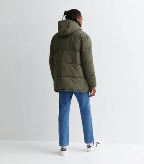 Men's Khaki Hooded Puffer...