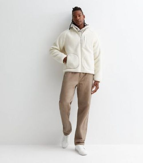 Men's Off White Borg Zip Up...