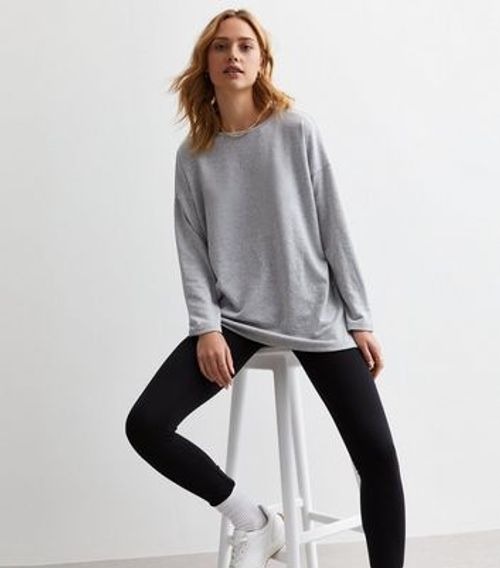 Pale Grey Fine Knit Longline...