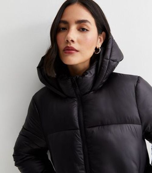 High Shine Hooded Puffer Jacket