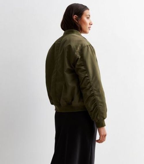 Khaki Zip Up Bomber Jacket...