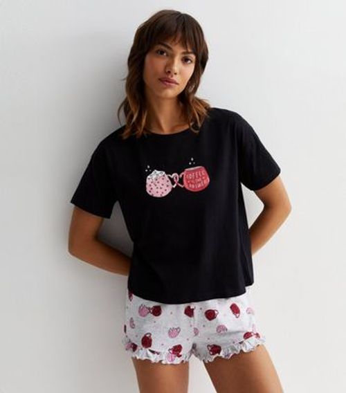 Black Short Pyjama Set with...