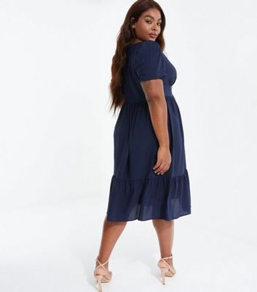 QUIZ Curves Navy Short Puff...