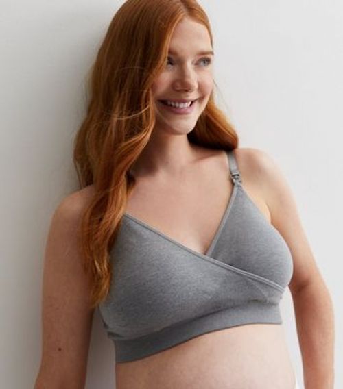 Maternity 2 Pack Light Grey and White Seamless Nursing Bras New