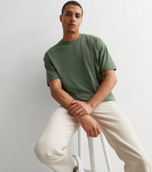 Men's Khaki Cotton Oversized...