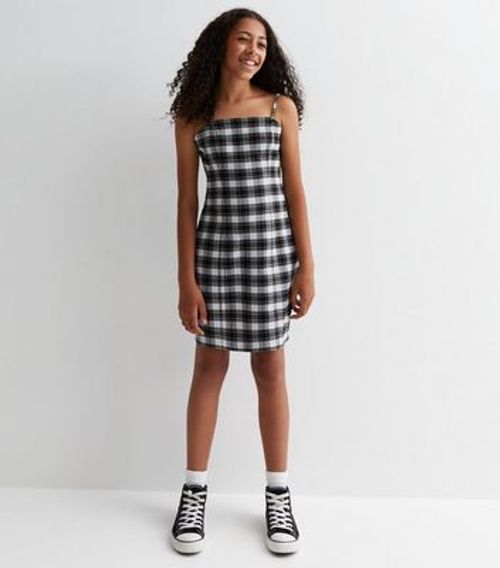 Girls Black Utility Skort Dress