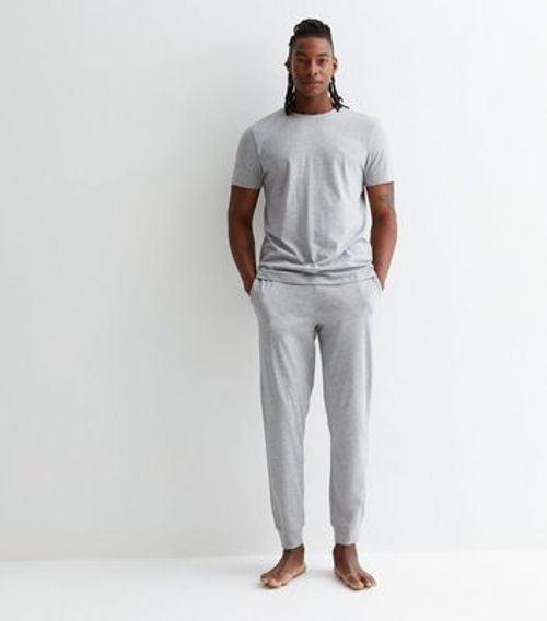 Men's Grey Marl Embroidered...