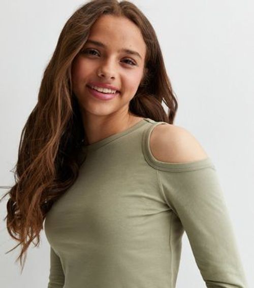 Girls Olive Long Sleeve Cold...