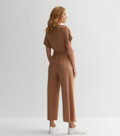 Rust Ribbed Wrap Jumpsuit New...