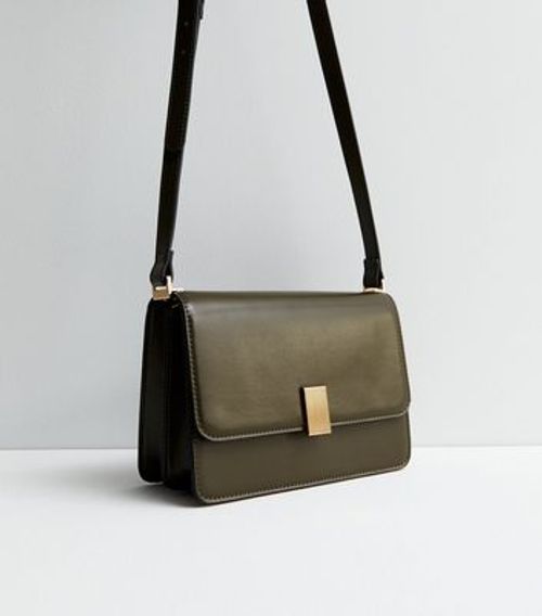 Khaki Leather-Look Cross Body...