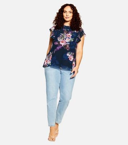 City Chic Curves Navy Floral...