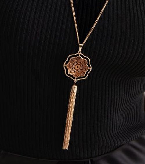 Gold Tassel Long Pendant...