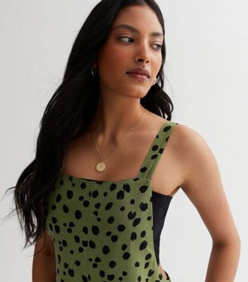 Green Spot Wide Leg Dungaree...