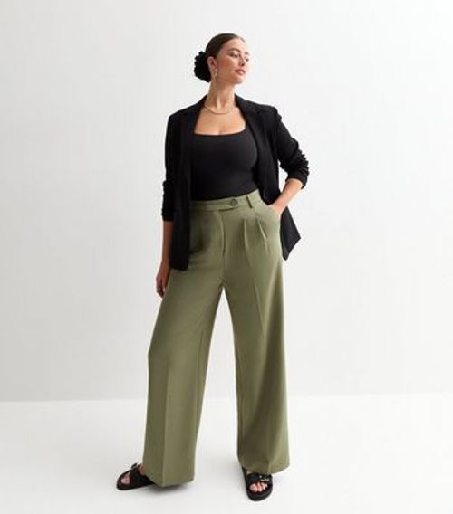 Olive Wide Leg Tailored...