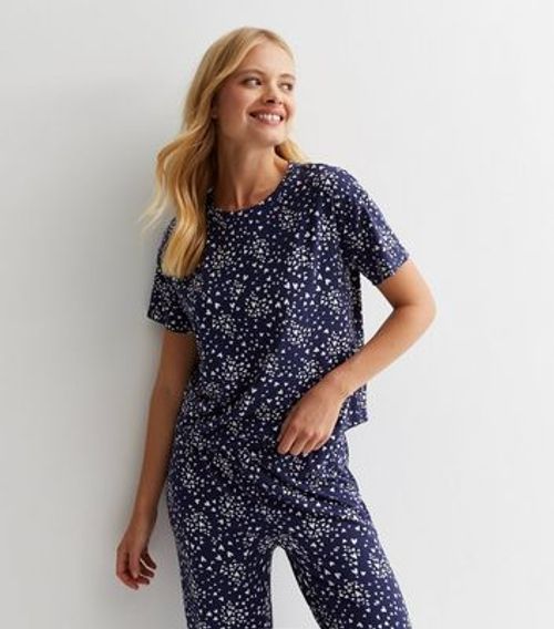 Tall Blue Trouser Pyjama Set with Check Print