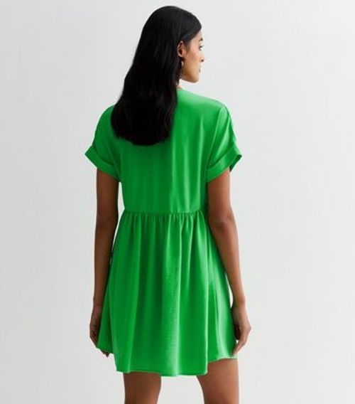 Green Button Front Smock Mini...