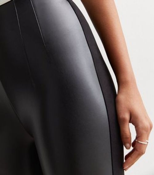 New Look Black Leather-Look Leggings