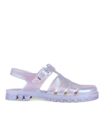 JUJU Dark Grey Jelly Sandals | New Look