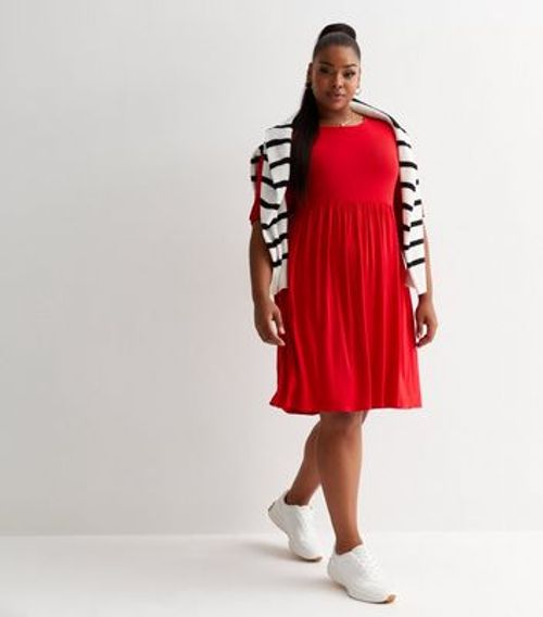 Curves Red Jersey Mini Smock...