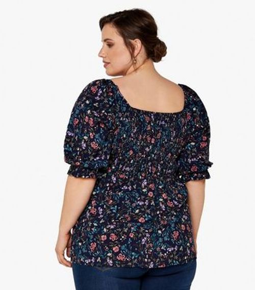 Apricot Curves Navy Floral...