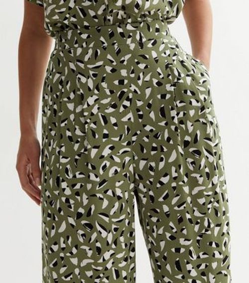 Green Abstract Wide Leg...